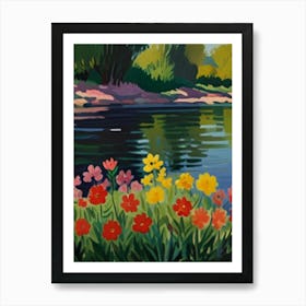 Flowers By The River 1 Art Print