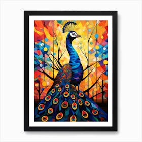 Peacock Abstract Pop Art 3 Art Print