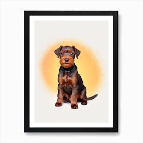 Wirehaired Vizsla Illustration Dog Art Print