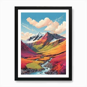 Ben Vorlich Scotland Colourful Mountain Illustration 0 Art Print