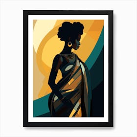 African Woman In Sari Art Print