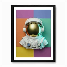 Astronaut headphones Art Print