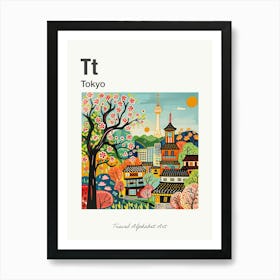 Kids Travel Alphabet  Tokyo 1 Art Print