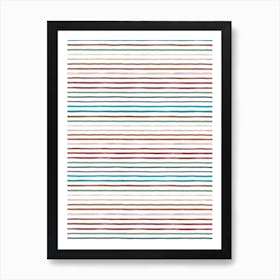 Marker Stripes Colorful Red Blue Art Print