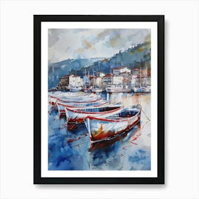 Boats In The Harbor 12 Art Print