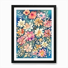 Painted Flowers Art Print