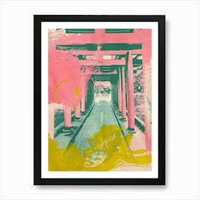 Fushimi Inari Taisha Duotone Silkscreen 3 Art Print