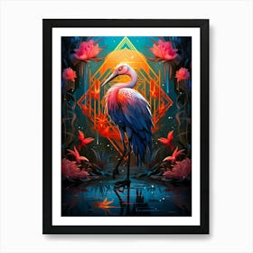 Abstract Of A Crane Art Print