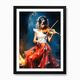 Melodic Muse The Elegance Of A Violinist Art Print