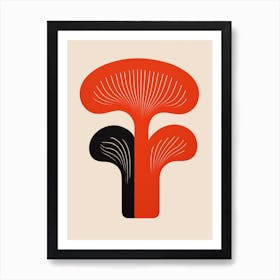 Matisse Inspired Abstract Minimalism Mushrooms Kitchen Poster 1 Art Print