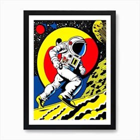 Astronaut Doing Moon Walk Comic 2 Art Print