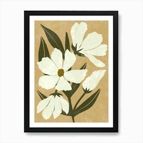 White Flowers Canvas Print Art Print