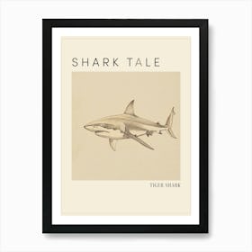 Tiger Shark Vintage Illustration 4 Poster Art Print