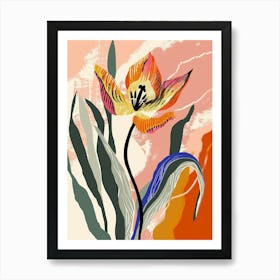 Colourful Flower Illustration Tulip 1 Art Print