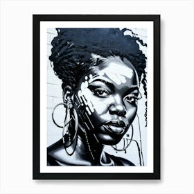 Graffiti Mural Of Beautiful Black Woman 276 Art Print