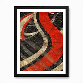 Red, Black And White Art Print