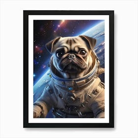 Pug in Space Art Print