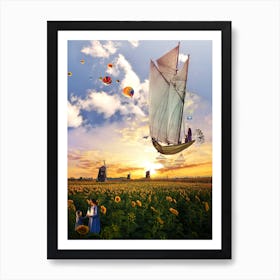 Windboat Surreal Art Art Print