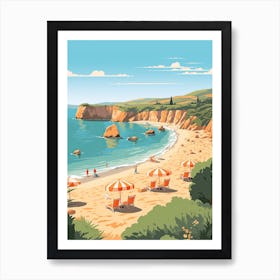 Malibu Beach California, Usa, Graphic Illustration 4 Art Print