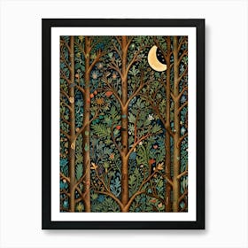 William Morris Moonlight In The Forest 42 Art Print