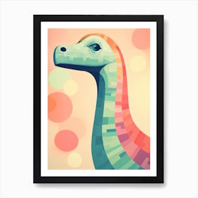 Colourful Dinosaur Brachiosaurus 1 Art Print