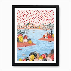 Porto Cesareo, Italy, Illustration In The Style Of Pop Art 2 Art Print