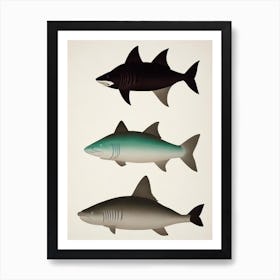 Basking Shark Vintage Poster Art Print