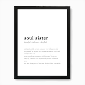 Soul Sister Definition Print - Best Friend Gift Art Print