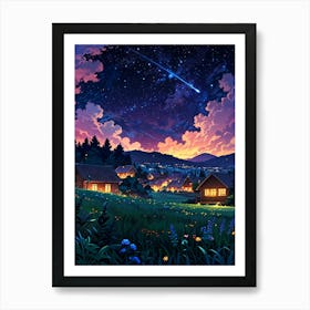 Night Sky Anime aesthetic 28 Art Print