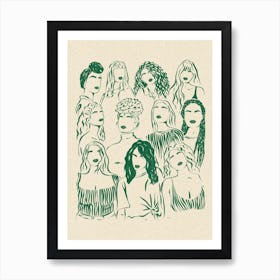 Green Women Art Print