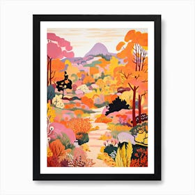 Garden Of The Gods, Usa, United Kingdom In Autumn Fall Illustration 1 Art Print