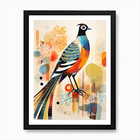 Bird Painting Collage Pheasant 1 Art Print