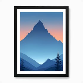 Misty Mountains Vertical Composition In Blue Tone 86 Art Print