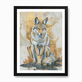 Coyote Precisionist Illustration 3 Art Print