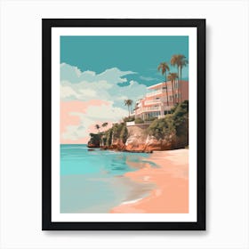 Art Horseshoe Bay Beach Bermuda Mediterranean Style Illustration 1 Art Print