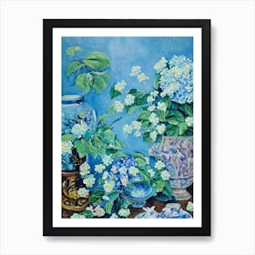 Hydrangea Floral Print Bright Painting Flower Art Print