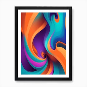 Abstract Colorful Waves Vertical Composition 14 Art Print