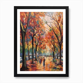 Autumn City Park Painting Battersea Park London 3 Art Print