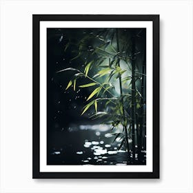 Bamboo Tree In The Rain 1 Art Print