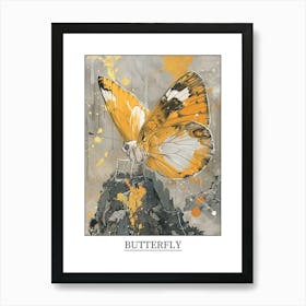 Butterfly Precisionist Illustration 4 Poster Art Print