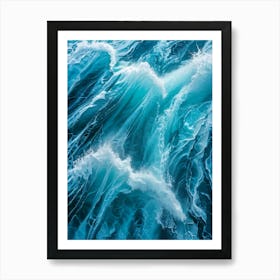 Abstract Naval Design Fusing Turquoise And Blue To Create A Ripple Effect Reminiscent Of A Turbulen (2) 2 Art Print