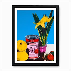 Iris Still Life Pop Art  Art Print