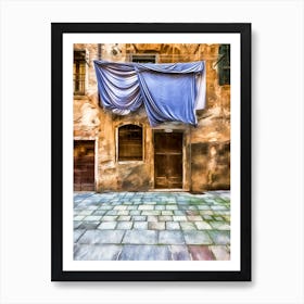 Sheets Drying In Venice Art Print