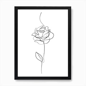 Rose Line Drawing Art Print