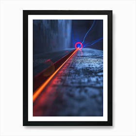 Laser Beam In The Dark Art Print