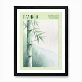 Bamboo Tree Atmospheric Watercolour Painting 5 Poster Art Print