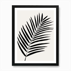 Palm Leaf Cream White And Black Art Print