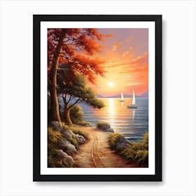 Sunset At The Beach 9 Art Print