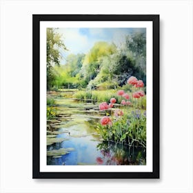 Monets Garden Usa Watercolour 2 Art Print