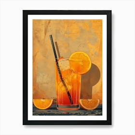 Orange Drink Vector Illustration Art Print